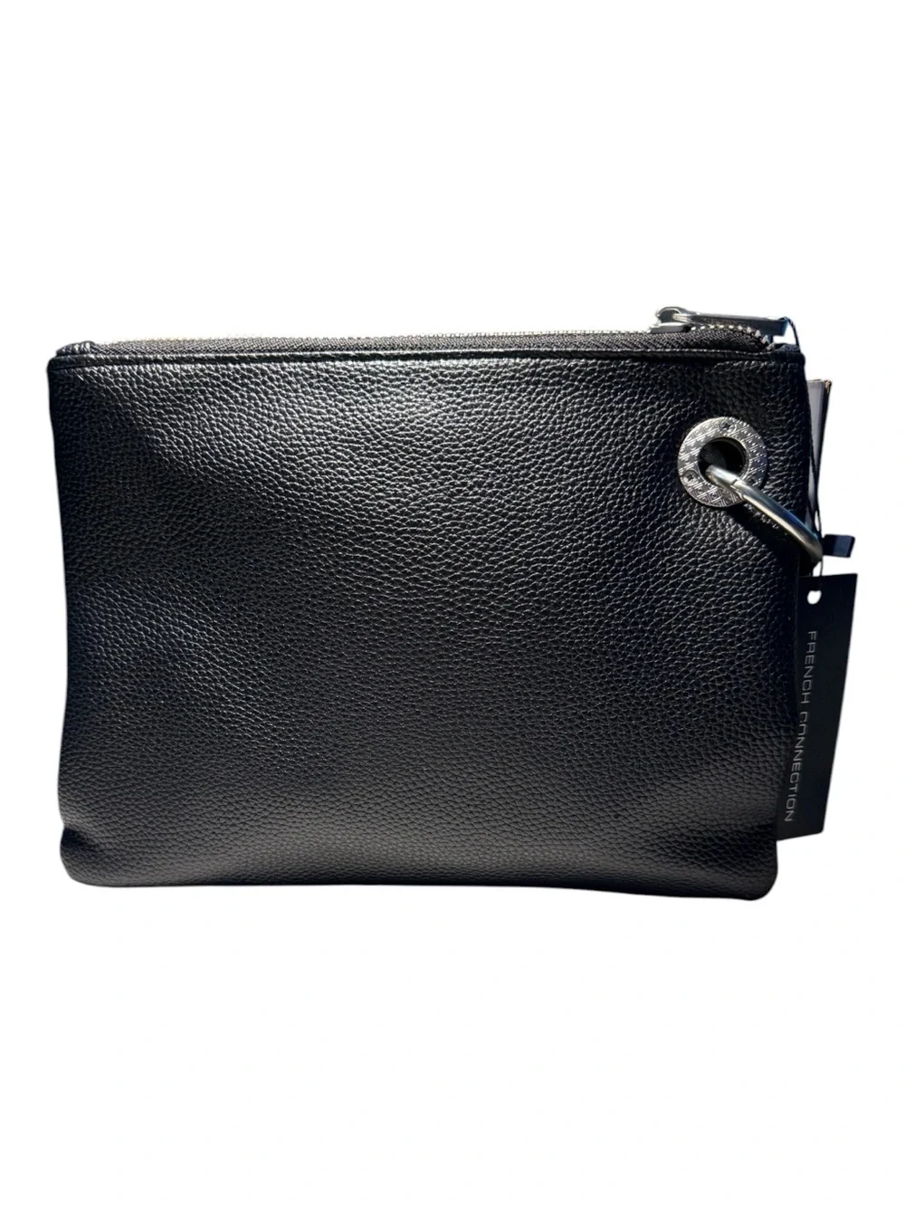 French Connection Lara Pebble Double Slim Pouches Wristlet Set | Black | NWT